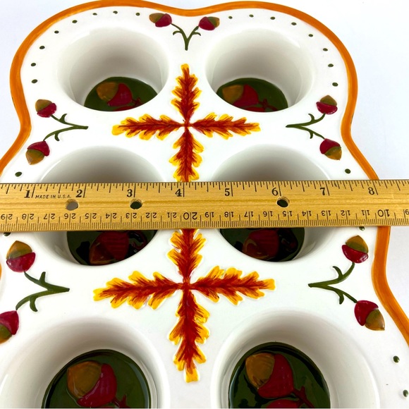 Temptations by Tara Fall Harvest 6 Cupcake Muffin Pan Bakeware Acorn Leaves Fall - Picture 8 of 11